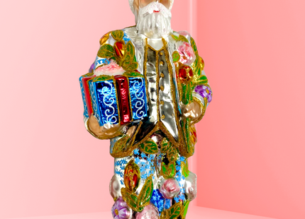 Silver Lining Santa Polish Glass Ornament