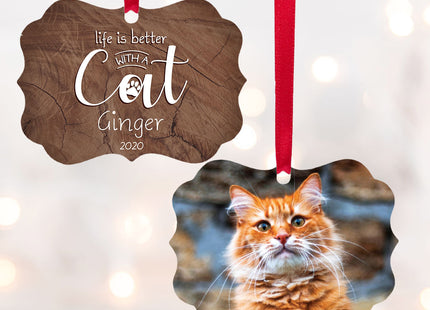 keepsake personalized cat christmas ornament – Christmas ornament, holiday tree decoration or gift