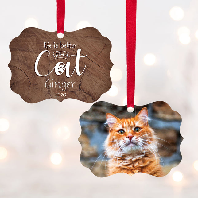 keepsake personalized cat christmas ornament – Christmas ornament, holiday tree decoration or gift