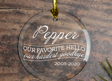 engraved personalized our favorite hello - cat christmas ornament – Christmas ornament, holiday tree decoration or gift