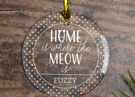 personalized personalized cat 'home is where the meow is' christmas ornament – Christmas ornament, holiday tree decoration or