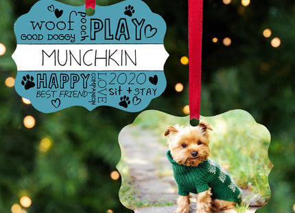 decorative personalized dog christmas ornament – Christmas ornament, holiday tree decoration or gift