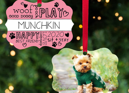 holiday personalized dog christmas ornament – Christmas ornament, holiday tree decoration or gift