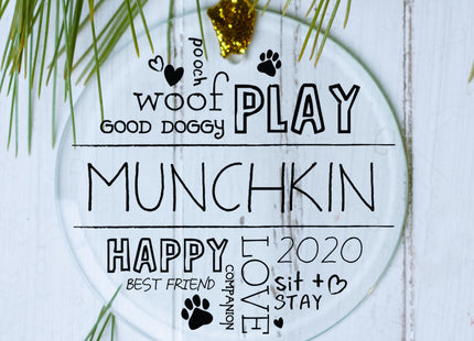 custom personalized dog christmas ornament – Christmas ornament, holiday tree decoration or gift