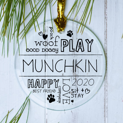 custom personalized dog christmas ornament – Christmas ornament, holiday tree decoration or gift