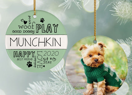 decorative personalized 'woof play good dog' christmas ornament – Christmas ornament, holiday tree decoration or gift