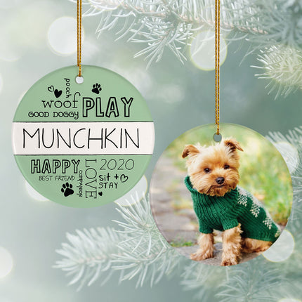decorative personalized 'woof play good dog' christmas ornament – Christmas ornament, holiday tree decoration or gift
