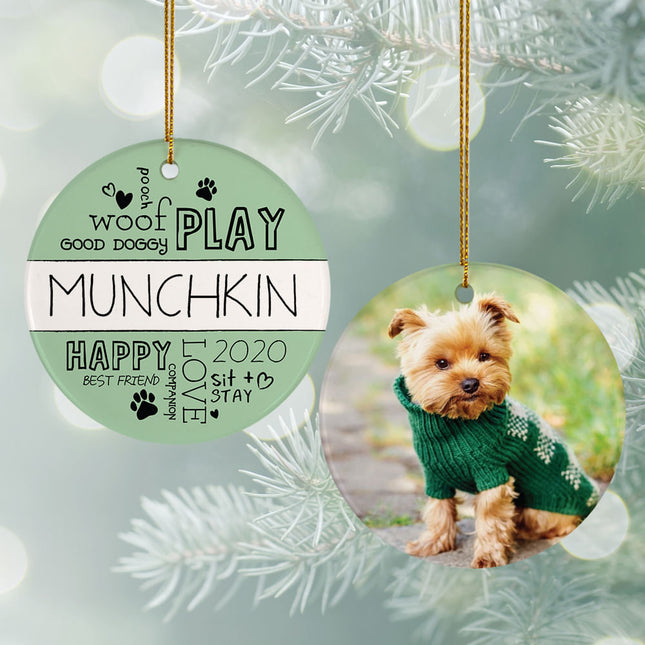 decorative personalized 'woof play good dog' christmas ornament – Christmas ornament, holiday tree decoration or gift