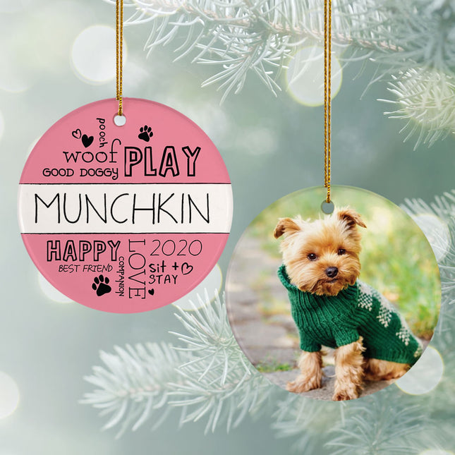 decorative personalized 'woof play good dog' christmas ornament – Christmas ornament, holiday tree decoration or gift