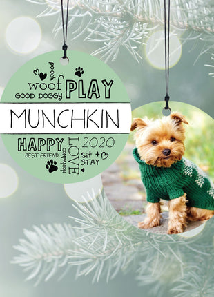 "Pet Word Play - Green" Personalized Wood Ornament - ORNAMENT SHOP EXCLUSIVE