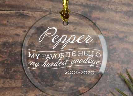 holiday personalized my favorite hello - dog christmas ornament – Christmas ornament, holiday tree decoration or gift