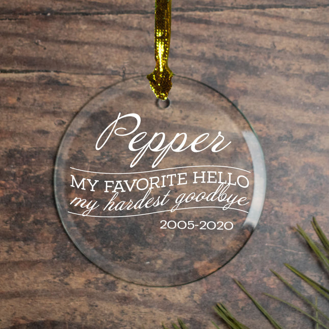 holiday personalized my favorite hello - dog christmas ornament – Christmas ornament, holiday tree decoration or gift