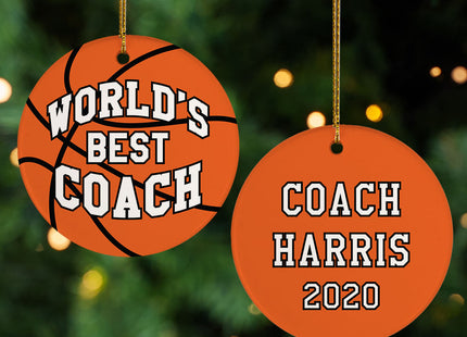 custom personalized best basketball coach christmas ornament – Christmas ornament, holiday tree decoration or gift
