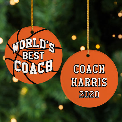 custom personalized best basketball coach christmas ornament – Christmas ornament, holiday tree decoration or gift