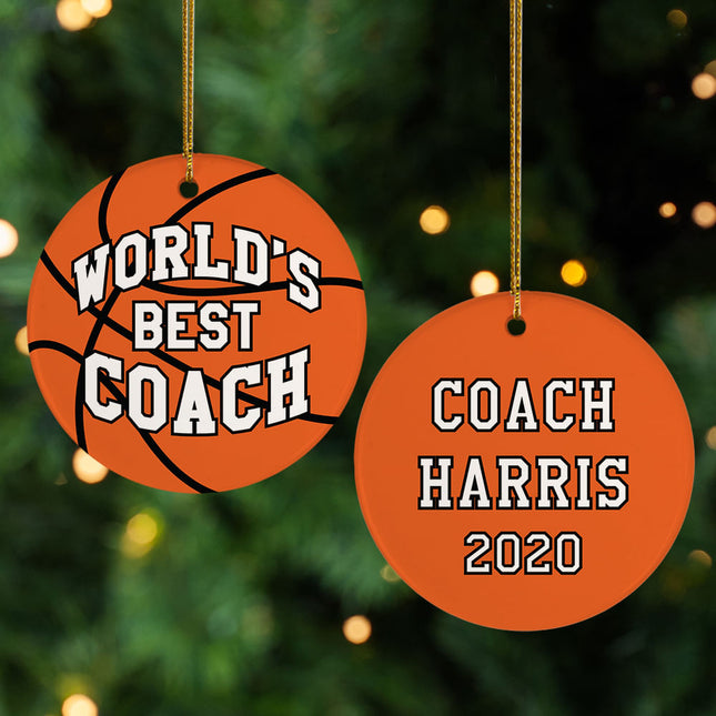 custom personalized best basketball coach christmas ornament – Christmas ornament, holiday tree decoration or gift