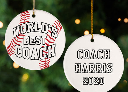 engraved personalized best baseball coach christmas ornament – Christmas ornament, holiday tree decoration or gift