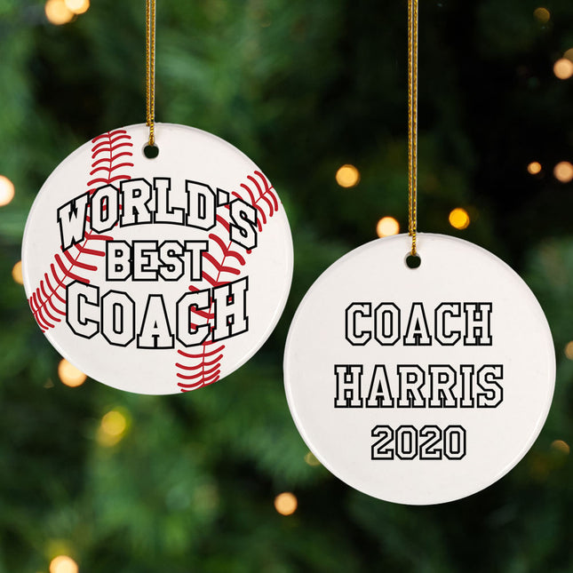 engraved personalized best baseball coach christmas ornament – Christmas ornament, holiday tree decoration or gift