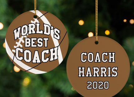keepsake personalized best football coach christmas ornament – Christmas ornament, holiday tree decoration or gift