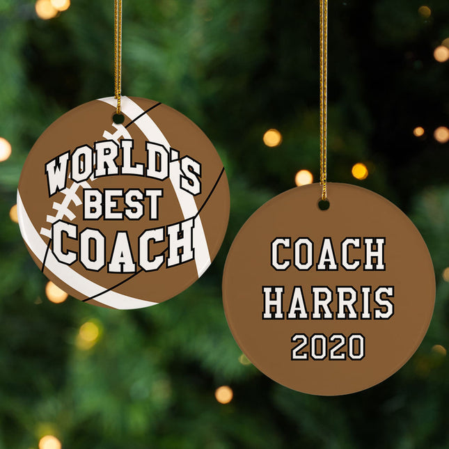 keepsake personalized best football coach christmas ornament – Christmas ornament, holiday tree decoration or gift