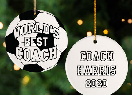holiday personalized best soccer coach christmas ornament – Christmas ornament, holiday tree decoration or gift