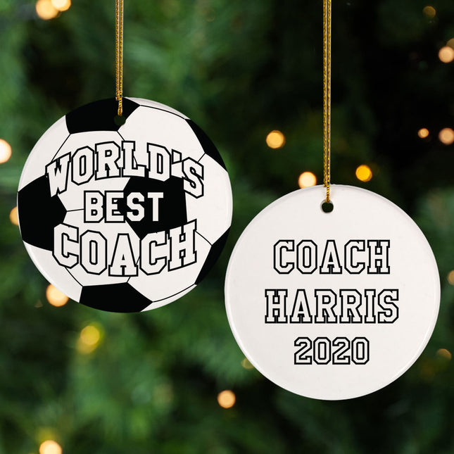 holiday personalized best soccer coach christmas ornament – Christmas ornament, holiday tree decoration or gift