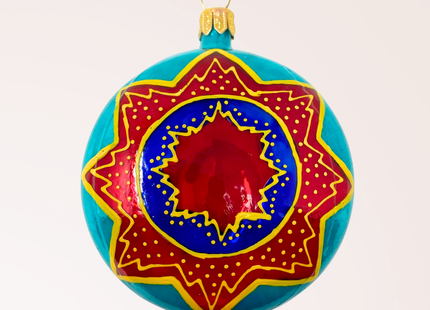 Snowflake Yo-Yo Glass Ornament