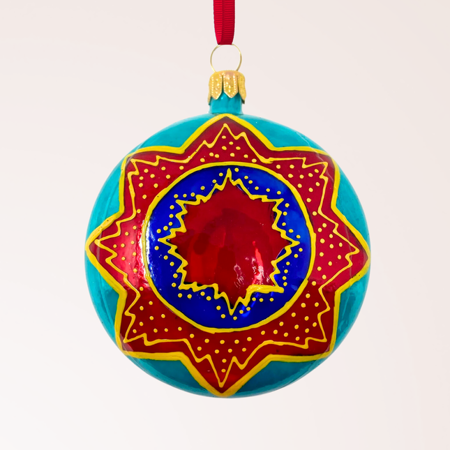 Snowflake Yo-Yo Glass Ornament