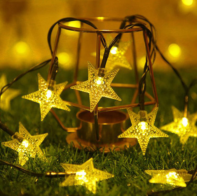 100 LED Solar String Light - Star - Warm White