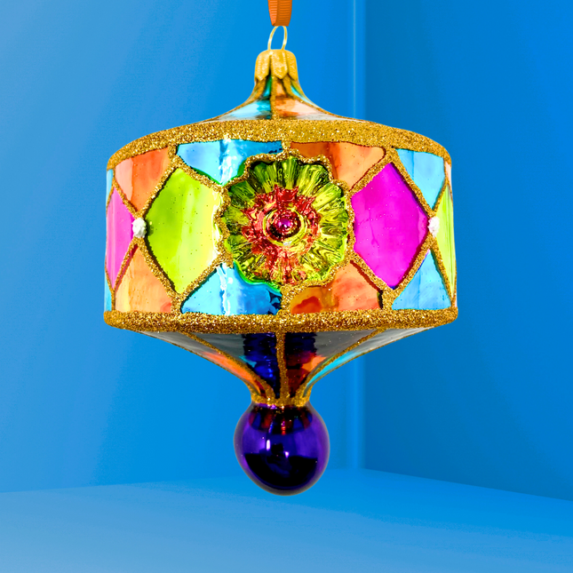 South Beach Reflector Polish Glass Ornament