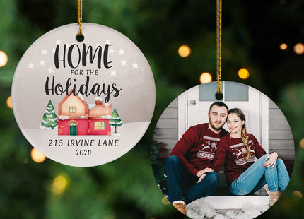 personalized personalized home for the holidays photo christmas ornament – Christmas ornament, holiday tree decoration or gif