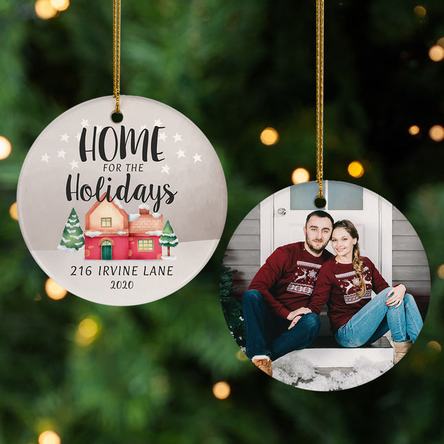personalized personalized home for the holidays photo christmas ornament – Christmas ornament, holiday tree decoration or gif