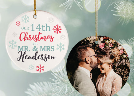 keepsake personalized snowflake anniversary christmas ornament – Christmas ornament, holiday tree decoration or gift