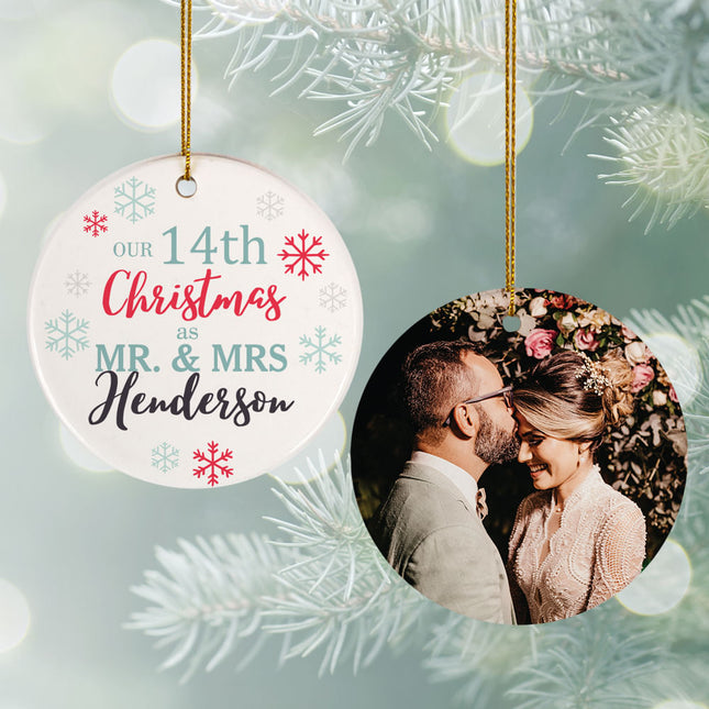 keepsake personalized snowflake anniversary christmas ornament – Christmas ornament, holiday tree decoration or gift