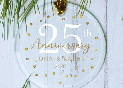 decorative personalized gold dots 25th christmas ornament – Christmas ornament, holiday tree decoration or gift