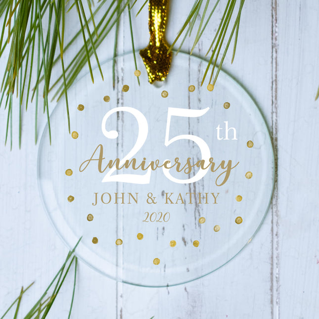 decorative personalized gold dots 25th christmas ornament – Christmas ornament, holiday tree decoration or gift