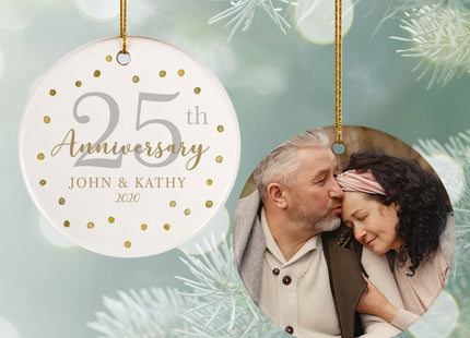 keepsake personalized 25th anniversary confetti christmas ornament – Christmas ornament, holiday tree decoration or gift
