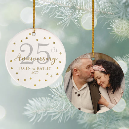 keepsake personalized 25th anniversary confetti christmas ornament – Christmas ornament, holiday tree decoration or gift