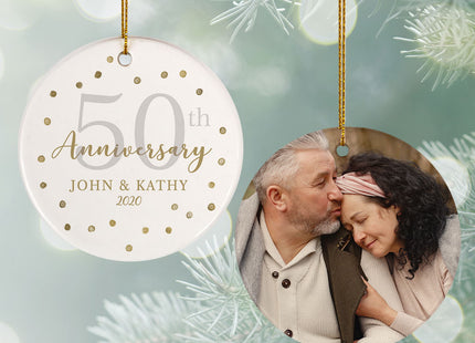 holiday personalized 50th anniversary confetti christmas ornament – Christmas ornament, holiday tree decoration or gift