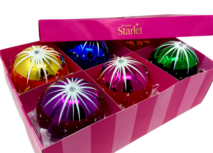 Starlet Glass Christmas Ornaments – Set of 6