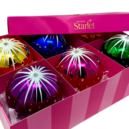 Starlet Glass Christmas Ornaments – Set of 6