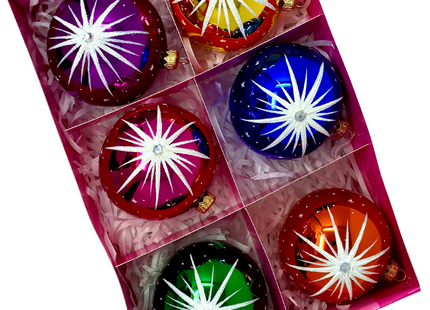 Starlet Glass Christmas Ornaments – Set of 6