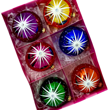 Starlet Glass Christmas Ornaments – Set of 6