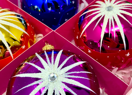 Starlet Glass Christmas Ornaments – Set of 6