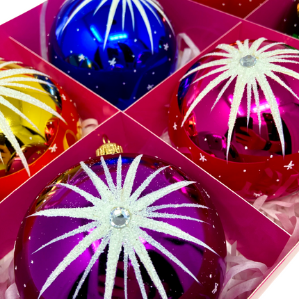 Starlet Glass Christmas Ornaments – Set of 6