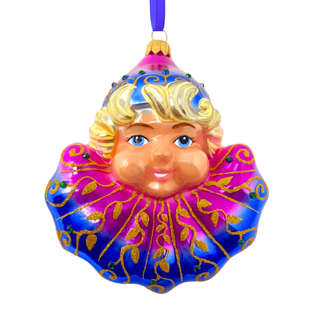Starlight Cherub Holiday Glass Ornament