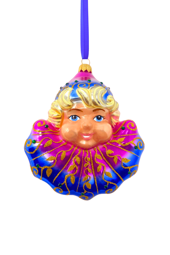 Starlight Cherub Holiday Glass Ornament