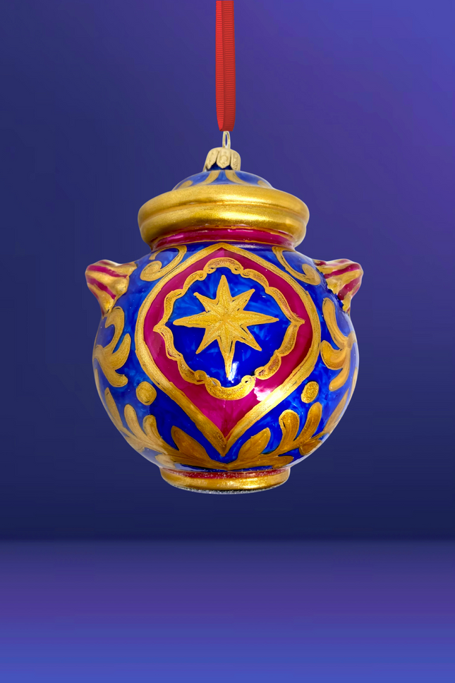 Star of Sicilia Jar Glass Christmas Ornament