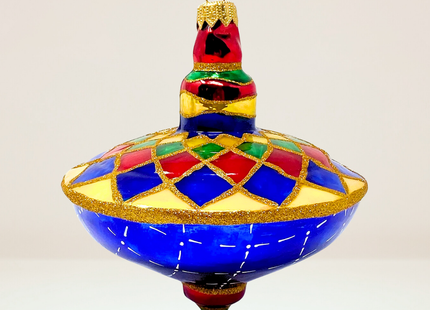 Star Spinning Top Glass Ornament