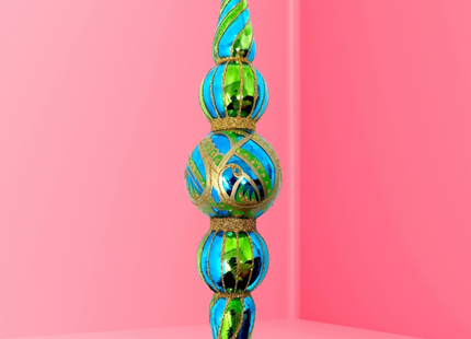 Stripes Icicle Glass Ornament