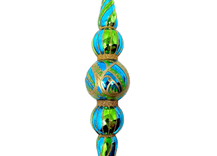 Stripes Icicle Glass Ornament